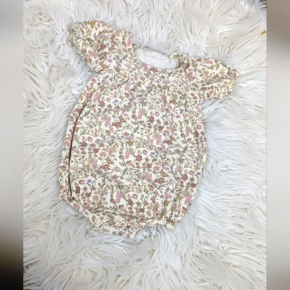 Wheat Floral Vilja Baby Jumpsuit